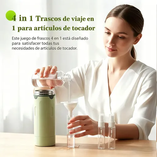Set 4 Botellas Recargables Viaje 30 Ml Con Dispens