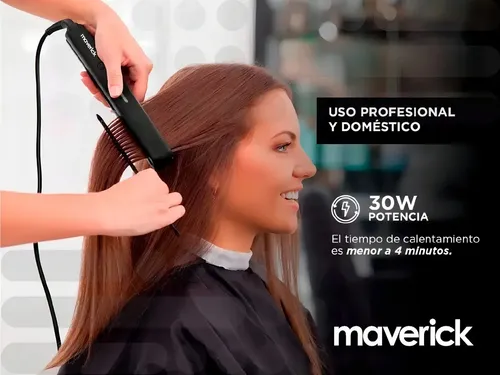 Plancha De Pelo Profesional Planchita Maverick Ceramic Color Negro