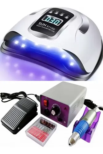Kit Cabina Sun X11 Uv/led 220w + Torno Profesional Pedal