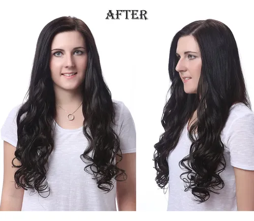 Extensiones De Cabello Rizado Rojo Vino, 7 Piezas