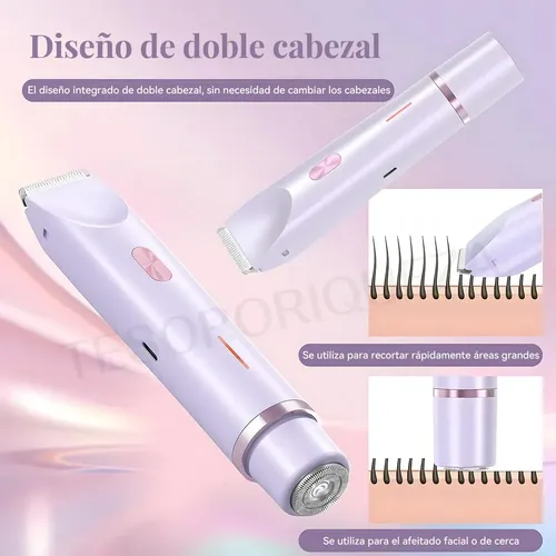Afeitadora Corporal Doble A Eléctrica 2 En 1 Para Mujer
