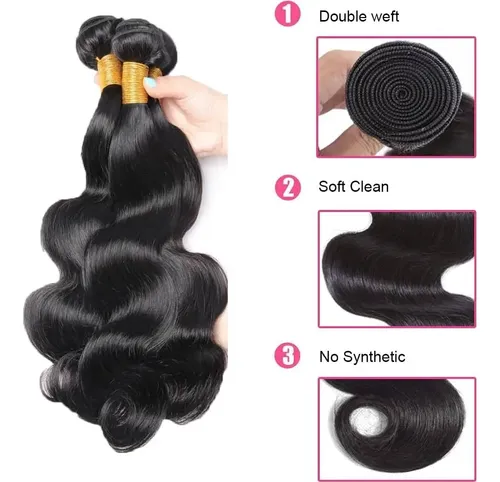 Paquetes De Cabello Humano 16 18 20 Pulgadas Onda Corporal