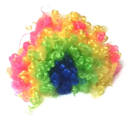 Peluca Payaso Rulos C/led Cotillon × 1 – Cienfuegos – Color Multicolor