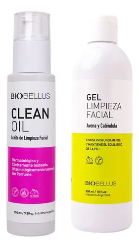 Kit Doble Limpieza Facial Clean Oil + Gel Avena Biobellus