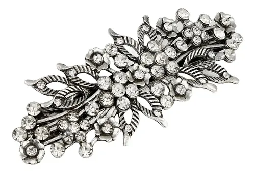 Pinza De Pelo De Plata Antigua, Duradera Y Elegante
