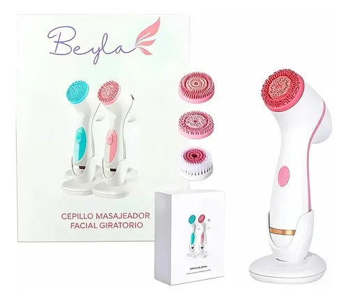 Cepillo Masajeador Facial Electrico Beyla 4 En 1 Rosa