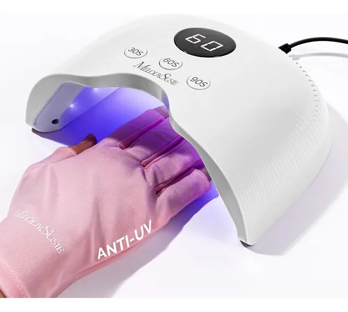 Lámpara Uv Led Compacta Blanca Con Sensor Y Guantes