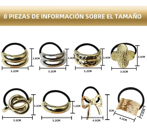 8 Piezas De Cintas De Metal For El Cabello, Collar De Pelo