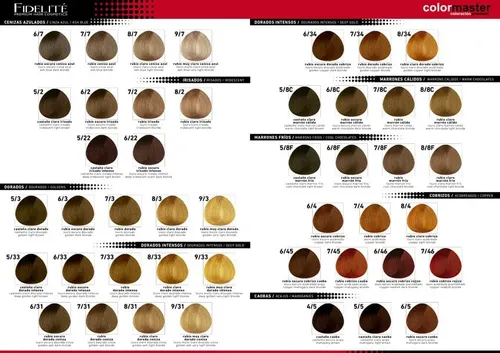 Tinturas Fidelite Colormaster 60 Grs X 6 Unidades