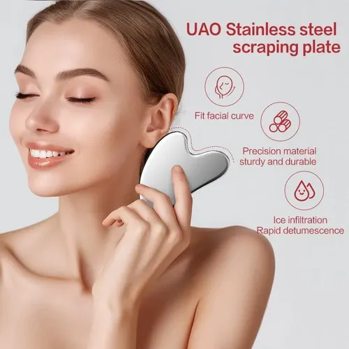 Herramienta Gua Sha Facial Acero Inoxidable Masaje Ojos