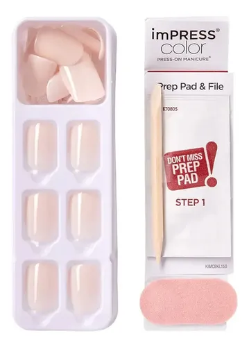 Uñas Postizas Bliss | Impress Color Press-on Nails Adhesivas Color Rosa Point Pink