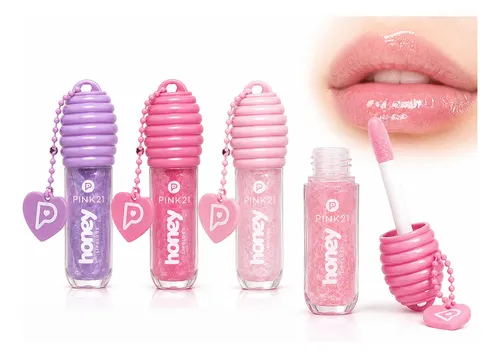 Lip Gloss Pink21 Honey Con Llavero Brillo Labial