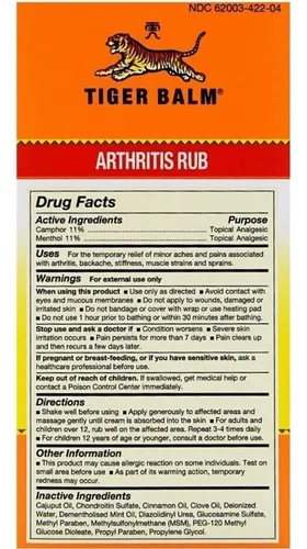 Tiger Balm Arthritis Rub 4 Oz