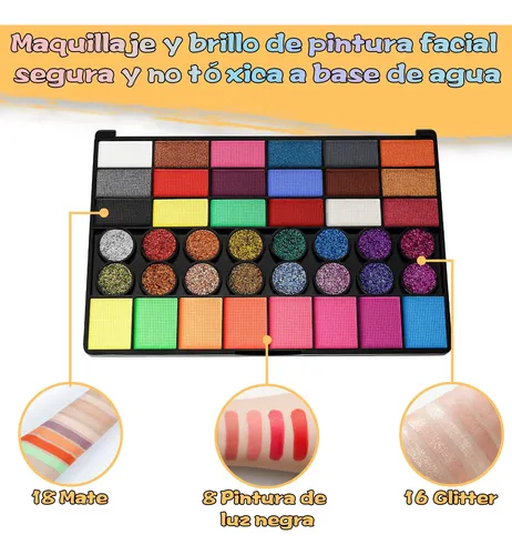 Kit De Maquillaje Pintura Pintacaritas Body Paint Acuarelas