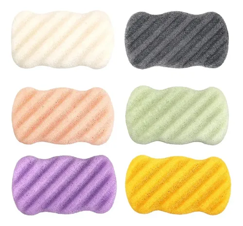 Esponja Konjac Natural Pura, Paquete De 6