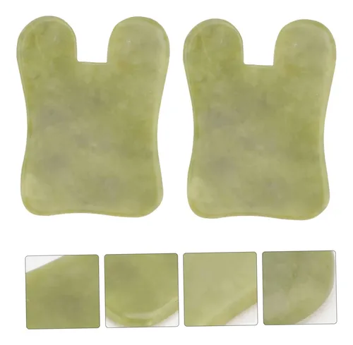 2 Piezas Tablero De Gua Sha De Jade Natural Herramienta De