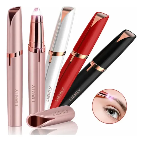 Depiladora electrica facial cejas recargable portatil vello indoloro depilacion instantanea precision lapiz unisex mujer hombre rostro labio superior nariz menton cuerpo piernas brazos Negro