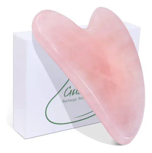 Herramienta Facial Gua Sha Baimei Rose Quartz Para Rostro Y
