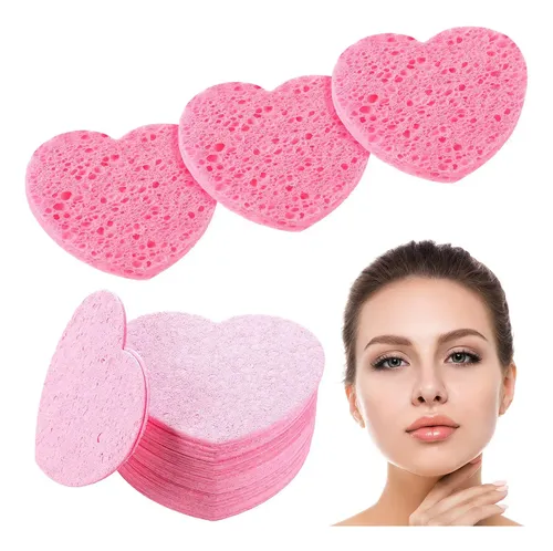 Esponja Patelai En Forma De Corazón Comprimida Natural, 50 U