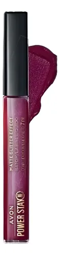 Avon Labial Power Stay Matte Glitter Burgundy Flare 6ml
