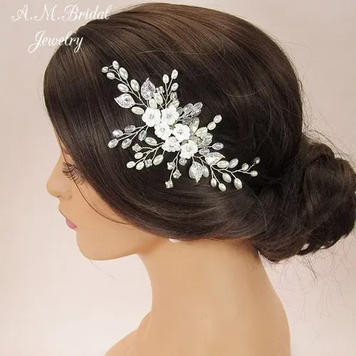 Pinza Para El Pelo Con Forma De Flor Para Novia