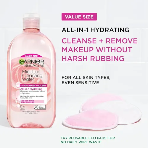 Garnier Agua Micelar Con Agua De Rosas Y Glicerina, Hidr…