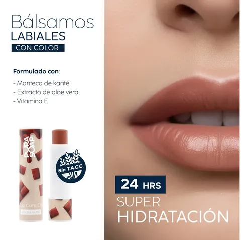 Balsamo labial Hidratante color Nude Chocolate Pura Soap