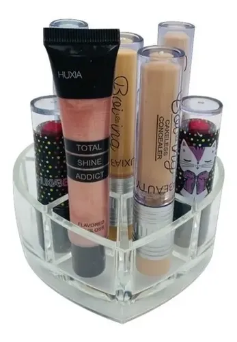 Exhibidor Maquillajes Organizador Acrilico Corazon Caja