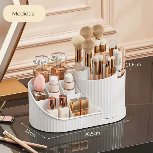 Organizador De Maquillaje Giratorio Skincare Accesorios Ofi