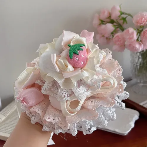 Horquilla Rosa Lolita Con Forma De Tarta De Fresas