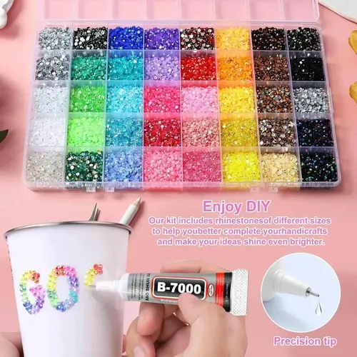 Kit De Diamantes De Imitación De 3 Mm, 40 Colores, Gemas Par