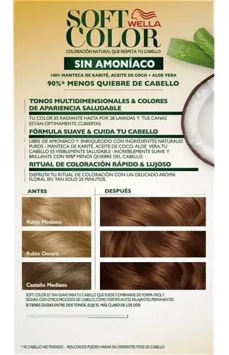 Tintura Soft Color Wella Coloracion Sin Amoniaco Tono 20