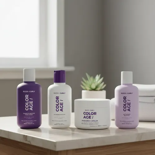 Shampoo + Acondic. + Máscara + Activador Rulos Color Age