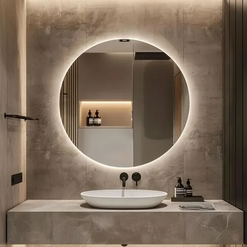 Espejo 70cm Circular Luz Led Baño Retroiluminado
