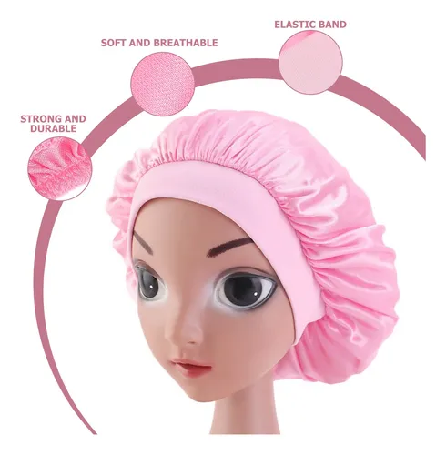 2 Gorros De Dormir Elásticos De Ala Ancha Para Niños, Sencil