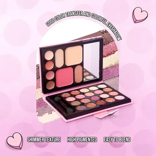 Paleta De Sombras Para Ojos + Corrector + Rubor Tei Make Up