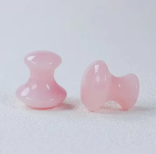 Herramienta Gua Sha En Forma De Hongo De Cuarzo Rosa Natural
