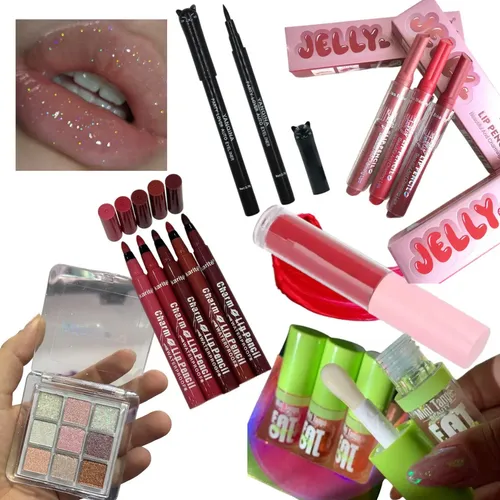 Set Combo De Maquillaje Para Niñas Kawaii Labiales Gloss