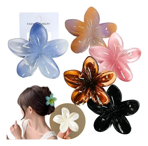 Broche De Pelo Flor Hawaiano Delicado Accesorios Peinados N1