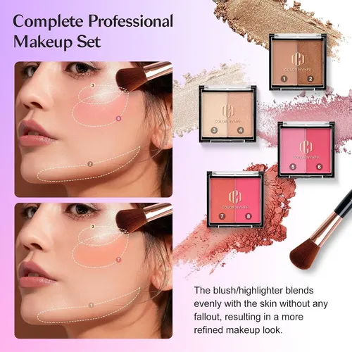 Kit Maquillaje Color Nymph 4 Bandejas Estuche Maleta
