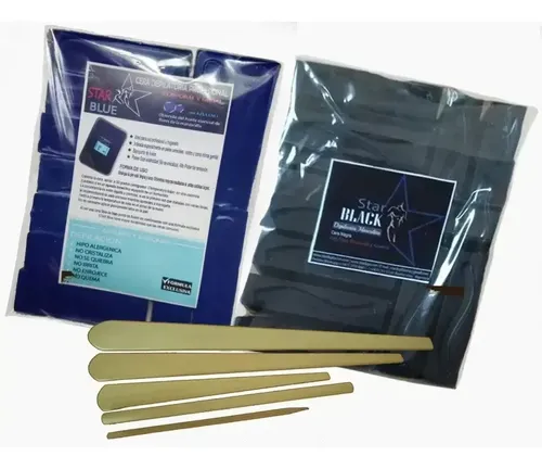 Cera Elástica Azul Y Negra Depilacion Profesional+espatulas