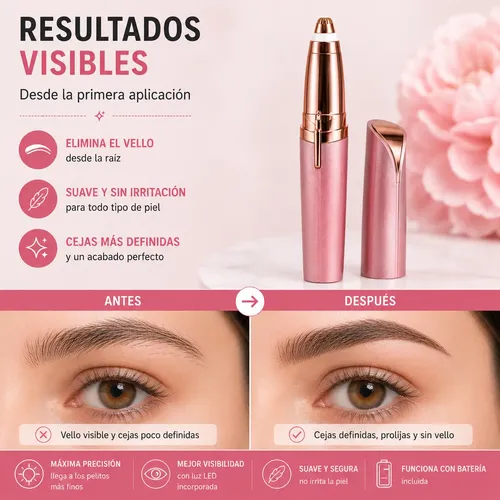 Depiladora Facial Eléctrica Para Cejas Luz Led Recargable Us