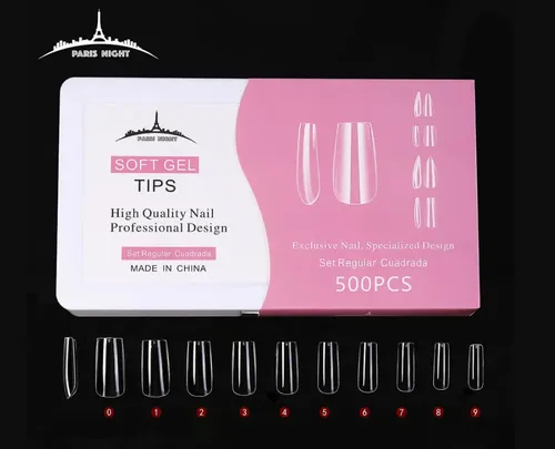 Kit Tips Soft Gel Caja X500u, Paris Night ,kapping Gel Uñas