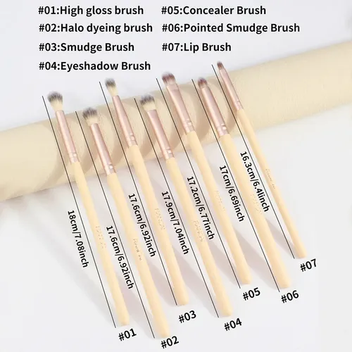 Rancai Set De 7 Brochas Para Ojos Para Difuminar Detalles Ro