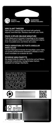 Pinza De Cejas Tweezerman Mini Oblicua Rosa