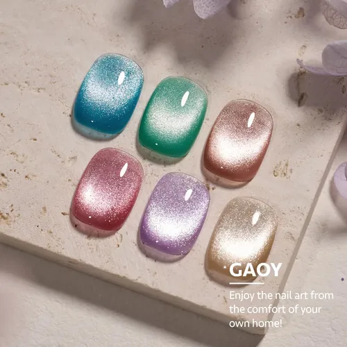 Set Esmalte Gel Ojo De Gato Holográfico Con Imán
