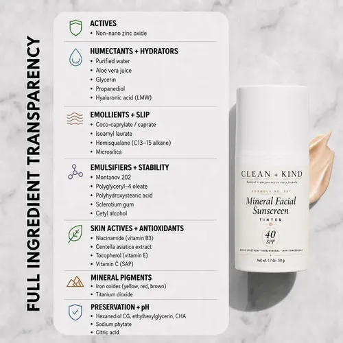 Protector Solar Mineral Tintado Clean + Kind  Spf 40
