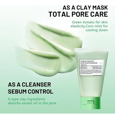 Mascarilla De Arcilla De Tomate Verde, Tratamiento De Sebo Y Todo Tipo De Piel