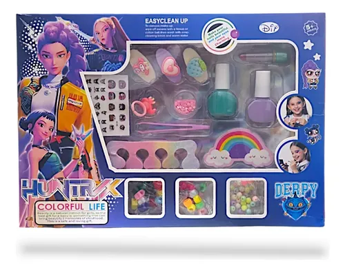 Set Maquillaje Y Uñas Guerreras Kpop