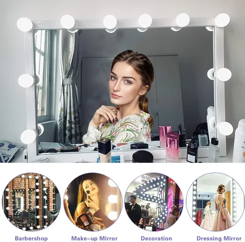Espejo De Vanity Siccoo Luces Led 10 Bombillas Para Maquilla